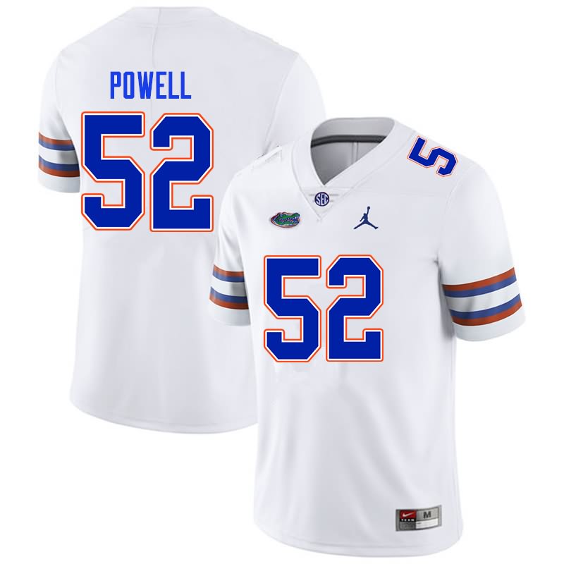 NCAA Florida Gators Antwuan Powell Men's #52 Nike White Stitched Authentic College Football Jersey FKD6264AL